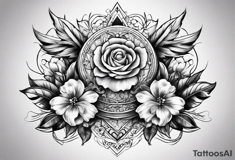 between chest tattoo tattoo idea