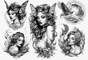 Wasser Nymphe tattoo idea