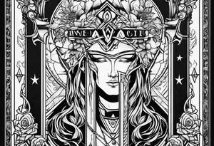 Neo traditional hanged man tarot tattoo idea