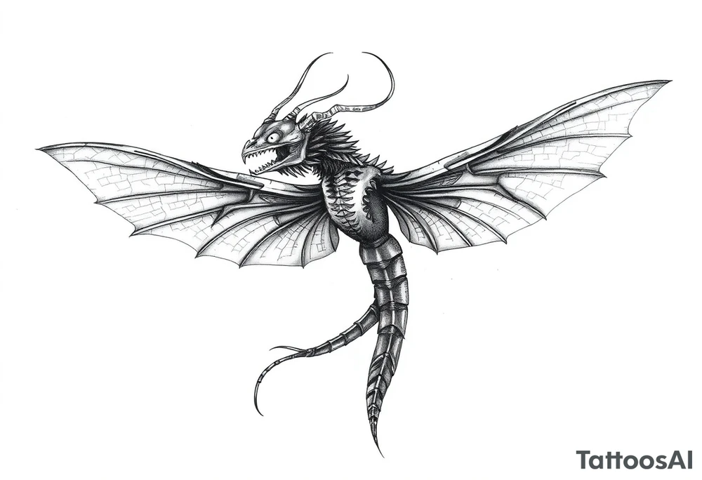 mystical dragon fly tattoo idea