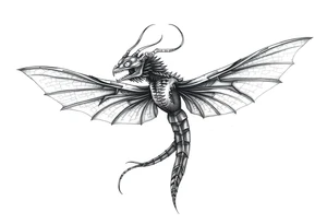 mystical dragon fly tattoo idea