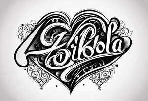 A tattoo that has the name Fabiola and that’s cursive and it has a type of heart tattoo idea