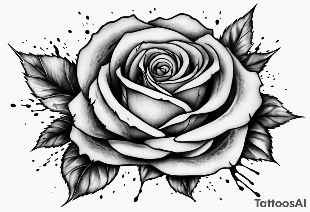 the top of a rose that is bleeding tattoo idea
