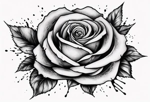 the top of a rose that is bleeding tattoo idea