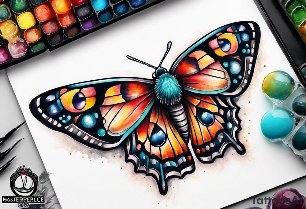 Bubbles moth tattoo idea
