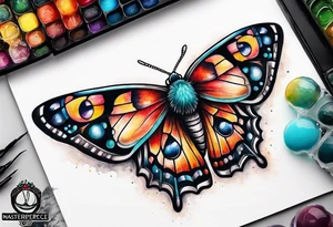 Bubbles moth tattoo idea