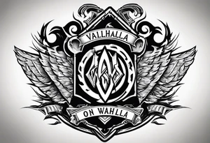 Valhalla on  fire shield tattoo idea