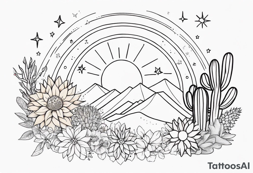 fine line with sun, stars, floral, dots, cactus
. Sternum tattoo tattoo idea
