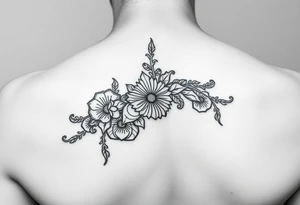 Tori on a man’s hand with designs tattoo idea