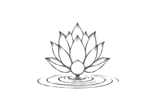 serene lotus flower emerging from sacred waters with ripples tattoo idea