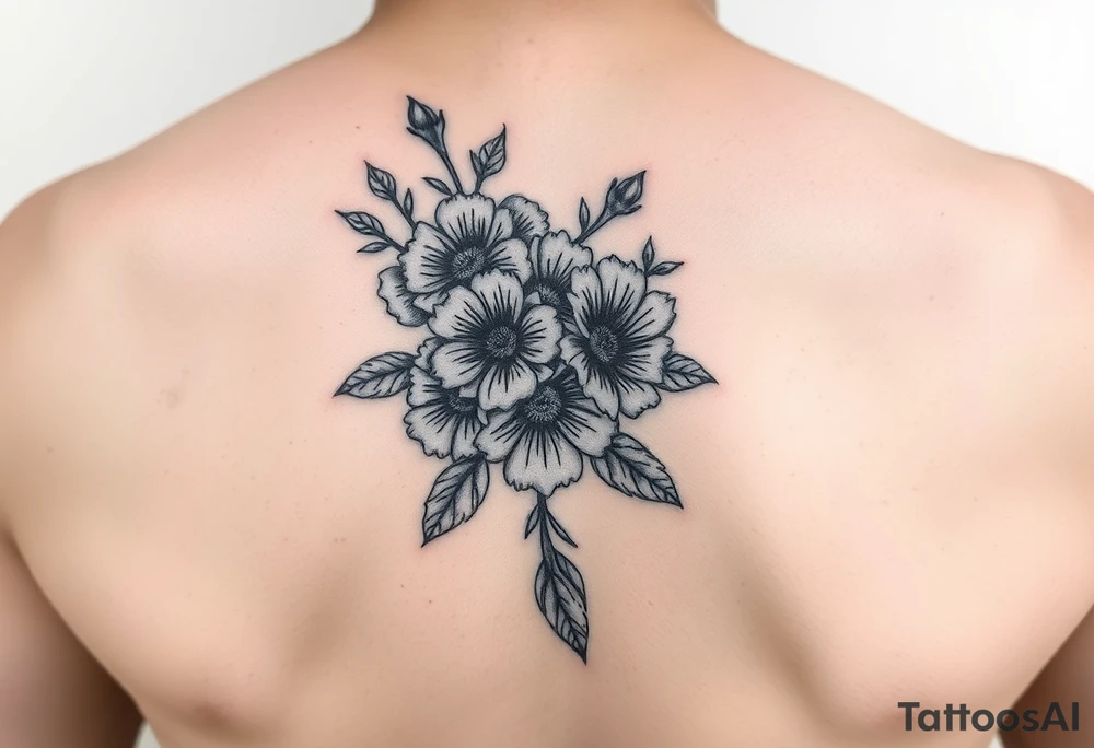 flowers on hand tattoo idea