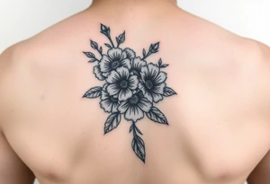 flowers on hand tattoo idea
