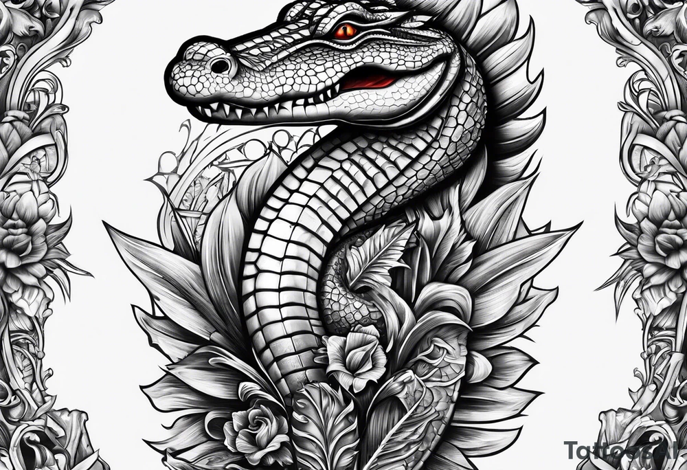 Dagger with an alligator tattoo idea