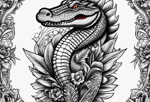Dagger with an alligator tattoo idea