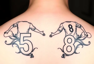 Shoulder 
Brothers Soccer Players Number 5 Number 8 tattoo idea