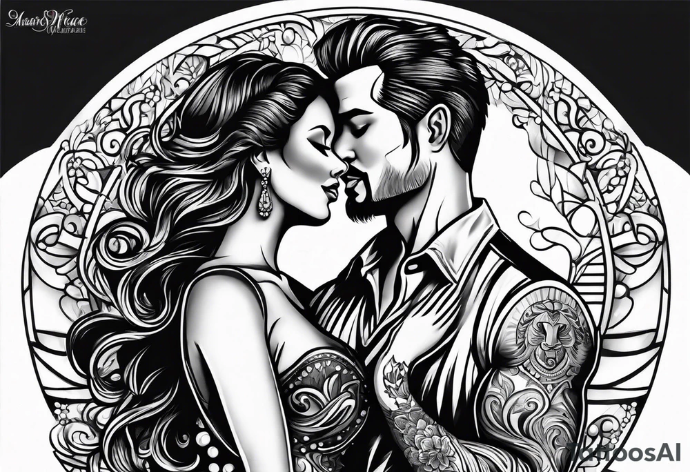 Dancing salsa couple tattoo idea
