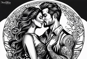 Dancing salsa couple tattoo idea