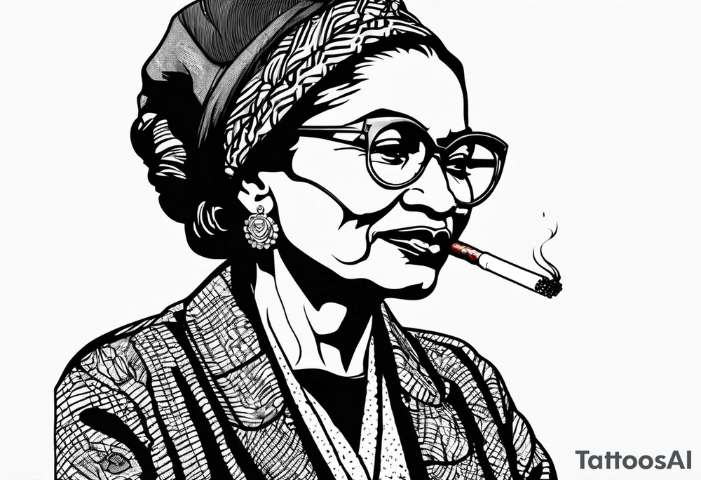 rosa parks smoking cigarette tattoo idea