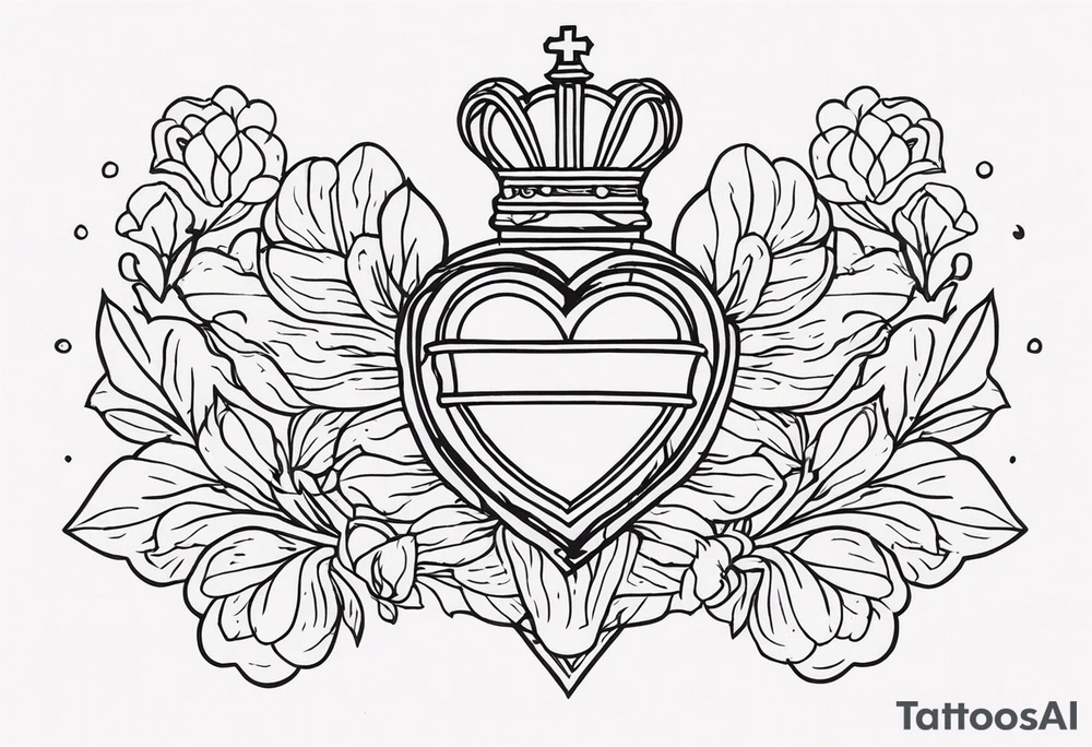 sacred heart vintage traditional tattoo simple sketch old school tattoo idea
