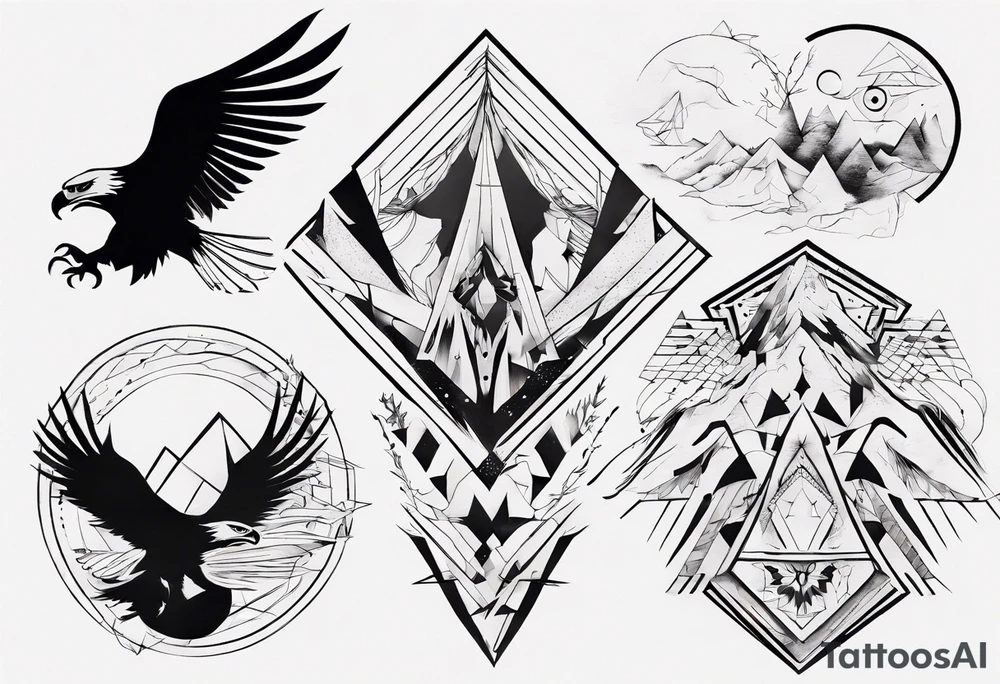 persephone underworld 
mountains eagles tattoo idea