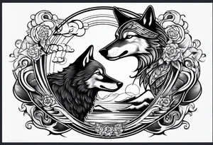 A loon and a wolf tattoo idea