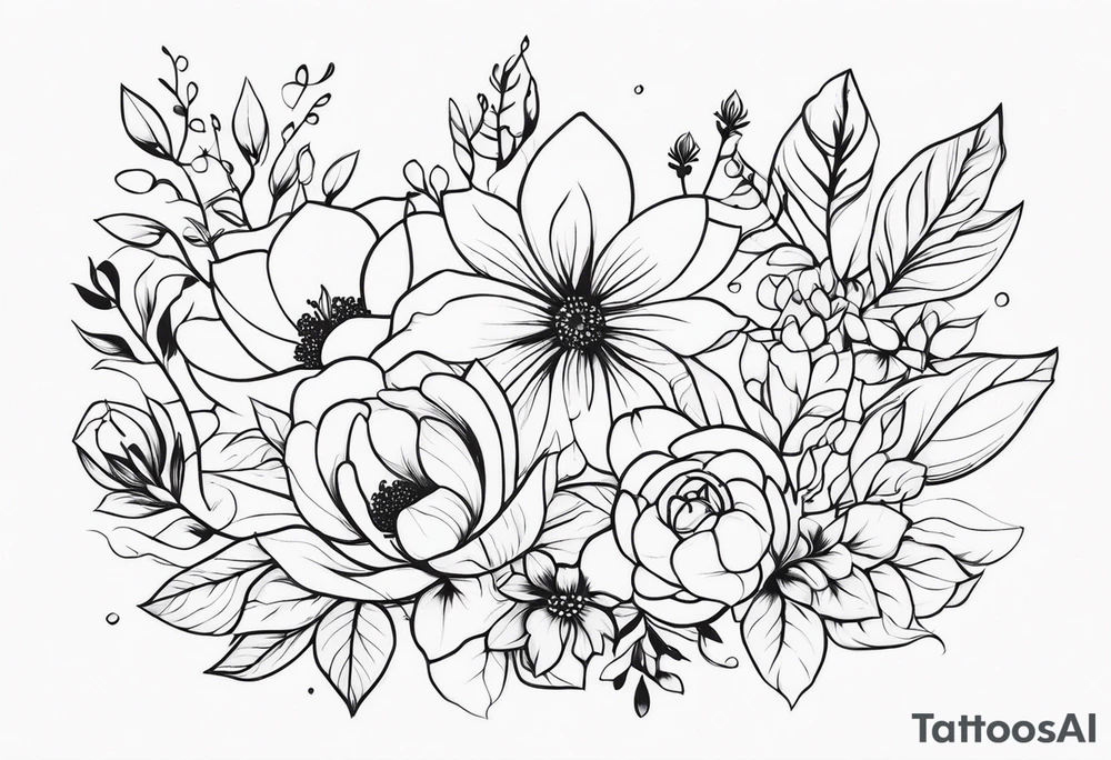 ornaments of flowers tattoo idea