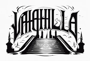 Valhalla sword fog stairs tattoo idea