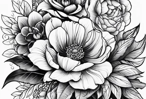floral wrap around tattoo idea