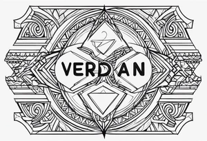 Simple Two-Band Tattoo Design With my kids names (Vedran and Srna) tattoo idea