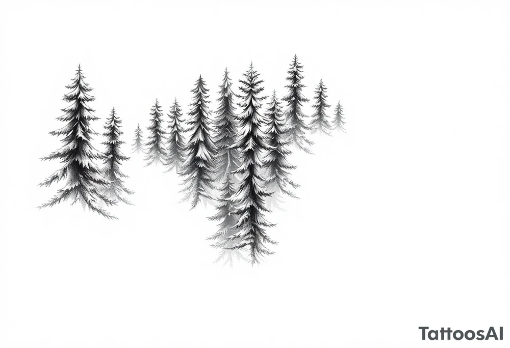 Coniferous forest tattoo sleeve black and grey tattoo idea Coniferous forest tattoo sleeve black and grey tattoo idea