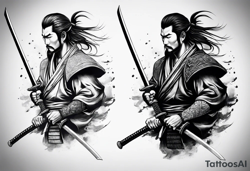 Samurai holding a sword tattoo idea