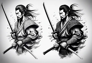 Samurai holding a sword tattoo idea