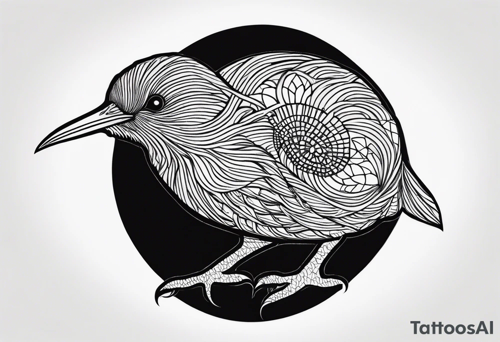 Kiwi bird from New Zealand. Doing something cool tattoo idea