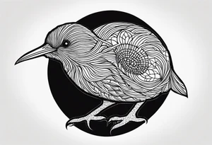 Kiwi bird from New Zealand. Doing something cool tattoo idea