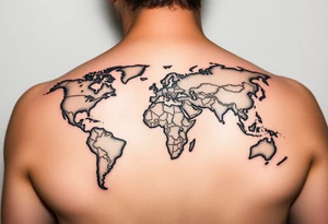 weathered world map ideas tattoo idea
