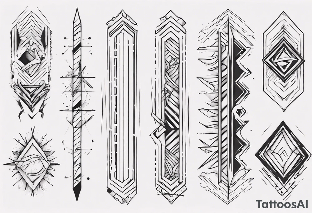 torn lines on a forearm tattoo idea