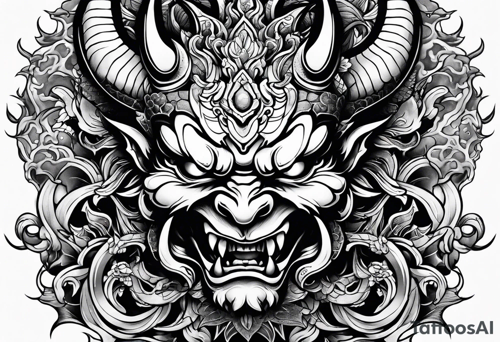 Japanese Demon tattoo idea