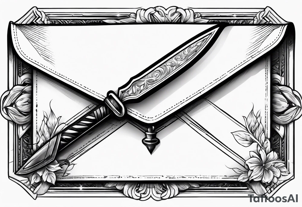 envelope with wax stamp with letter opener on top tattoo idea envelope with wax stamp with letter opener on top tattoo idea