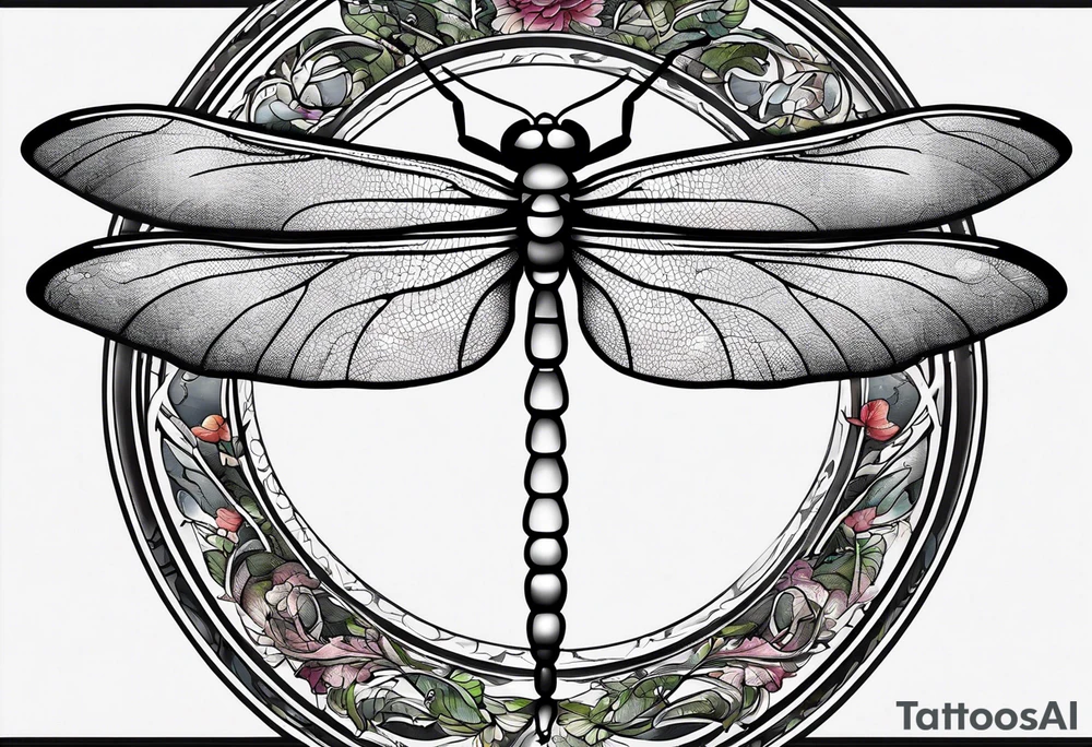 dragon fly with I will follow written under tattoo idea