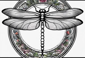 dragon fly with I will follow written under tattoo idea