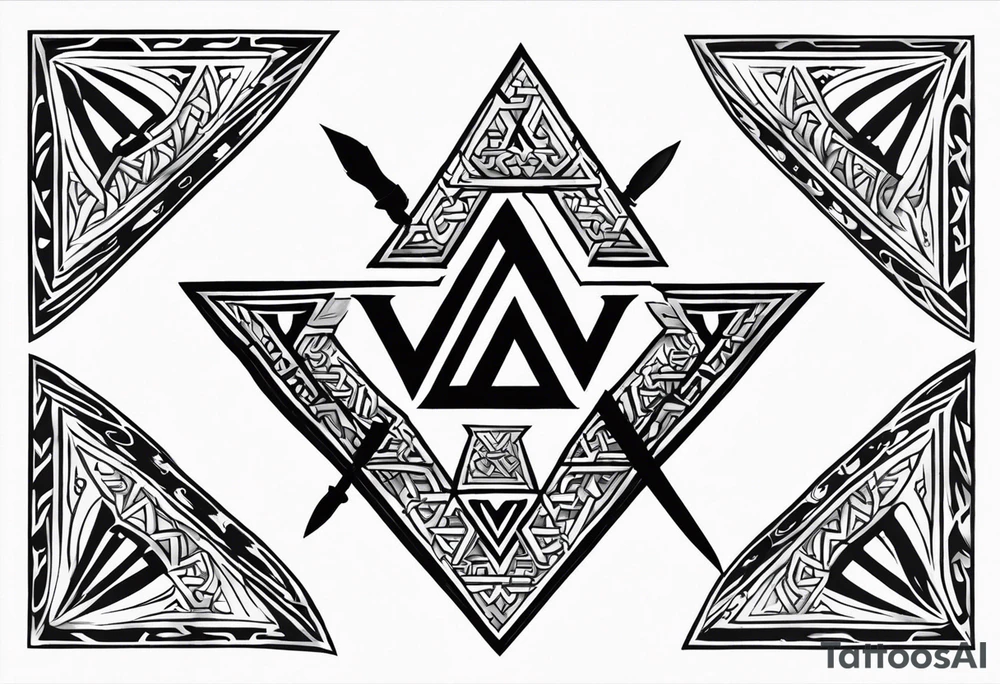 Valhalla sword shield valknut tattoo idea