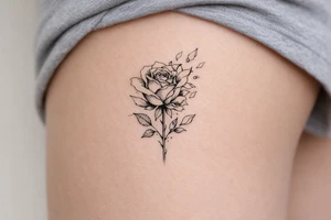 Rose shattering into glass shards tattoo idea