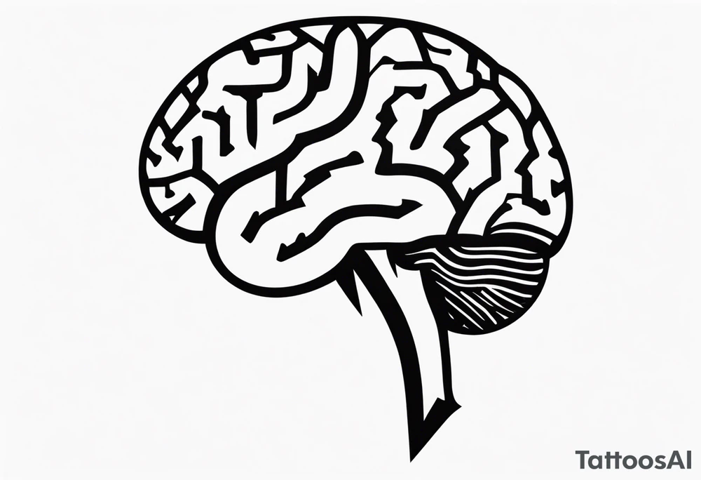Picture of a brain with a letter I in it tattoo idea