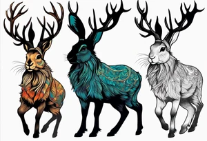 jackalope 
silhouette tattoo idea