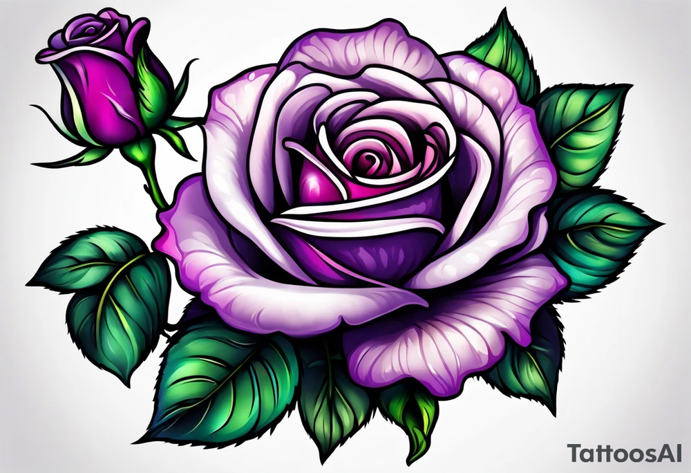 Purple rose tattoo idea