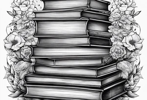 Piles of books tattoo idea