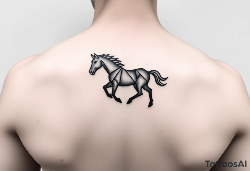 horse silhouette tattoo idea