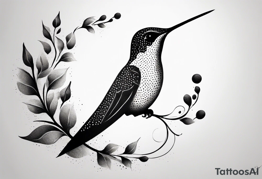 simple hummingbird tattoo idea