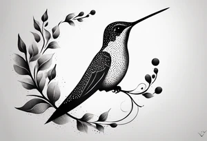 simple hummingbird tattoo idea