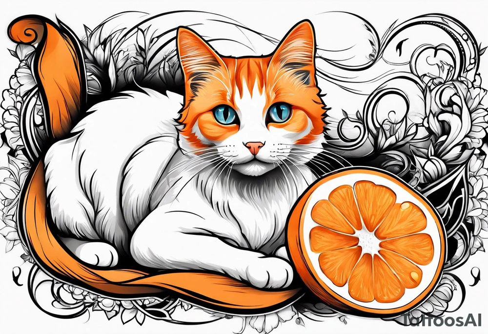 À small orange and white cat tattoo idea